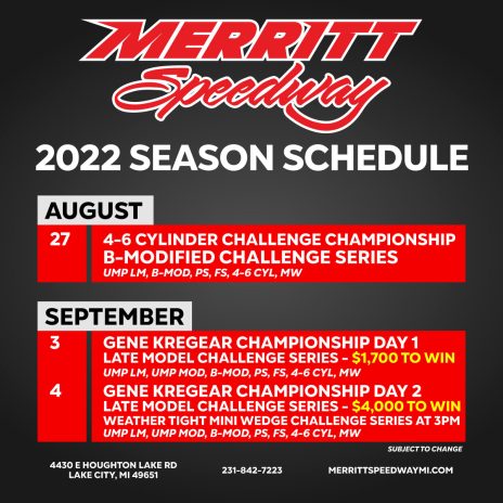 Merritt Speedway Schedule - Merritt Speedway